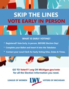 Skip The Lines and Vote Early in Person. Legs and feet standing in line