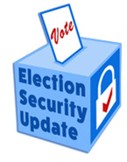 Ballot box with paper VOTE being inserted